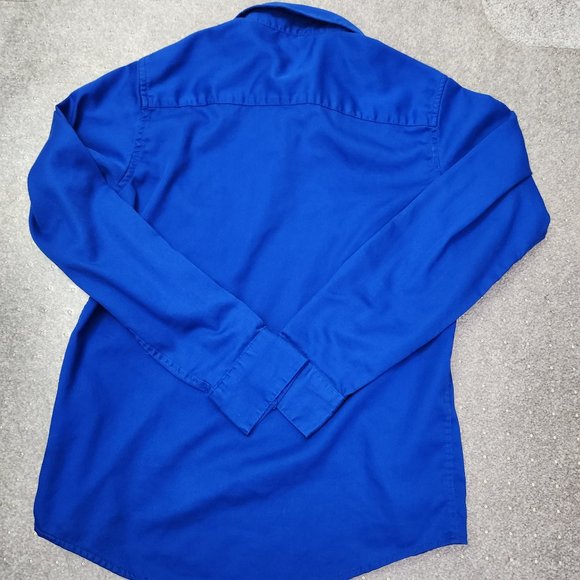 Calvin Klein Royal Blue Sateen Shirt BOYS - Picture 9 of 10